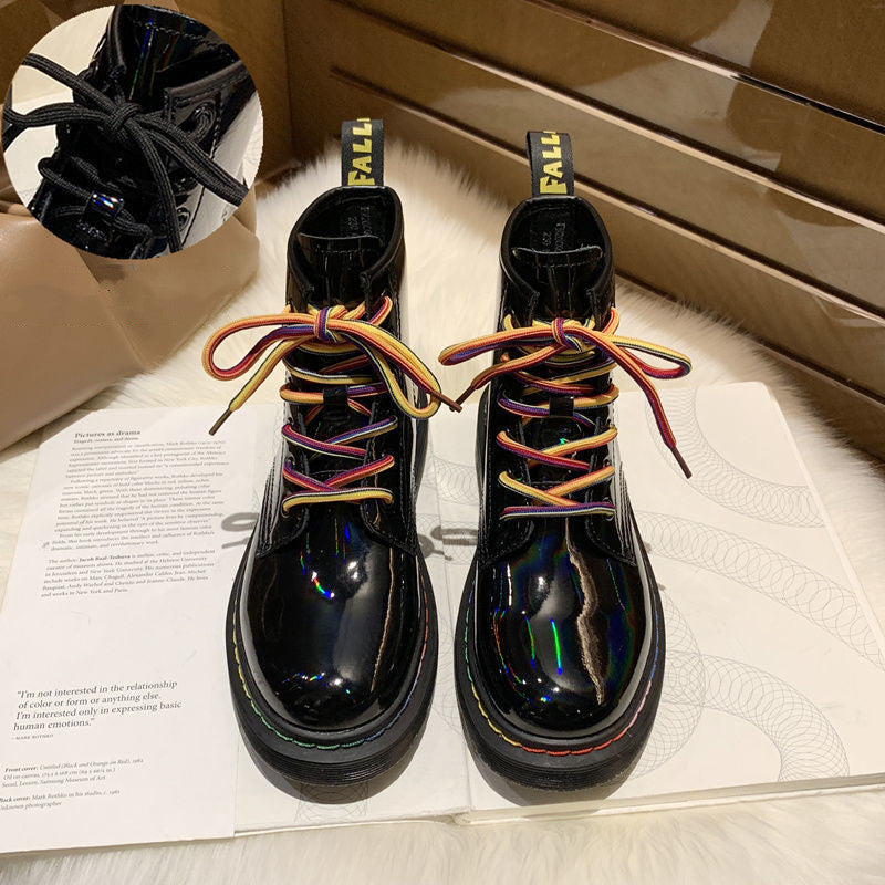 Martin Female Tide Ins Cool Wild British Style Spring And Autumn Single Boots  Thin Locomotive Boots