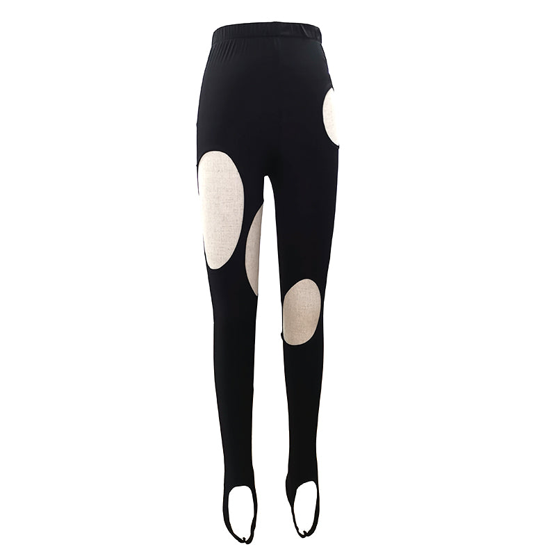 Geometric Hollow Irregular All-match Leggings