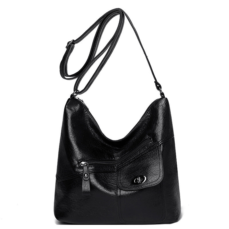 Retro Soft Leather Large Capacity Shoulder Bag