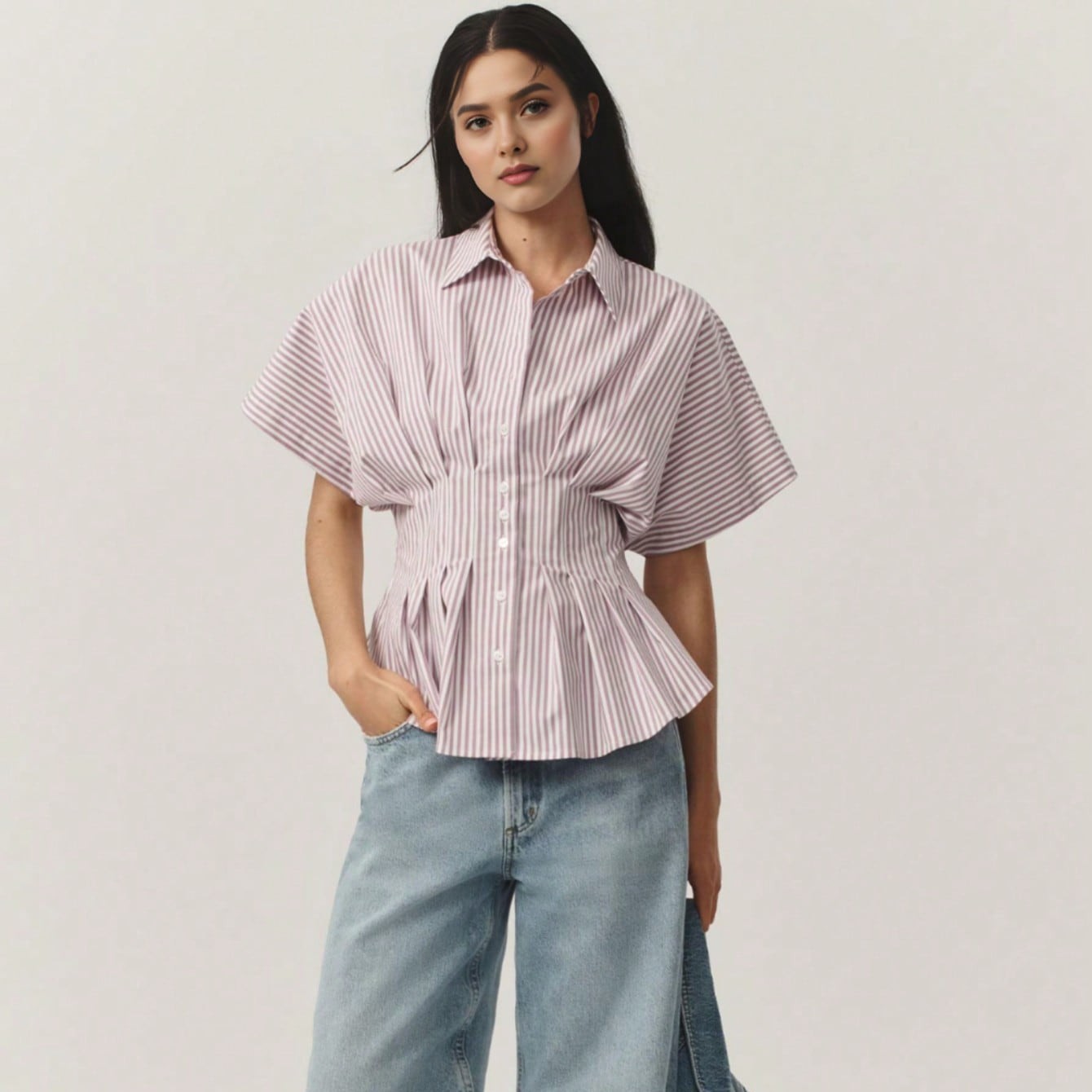 Pleated Waist-cinching Top That Flatters Your Figure And Pairs Effortlessly With Any Look