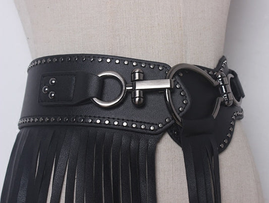 Personalized Long Fringe Fashion Buckle Wide Girdle Belt Belt