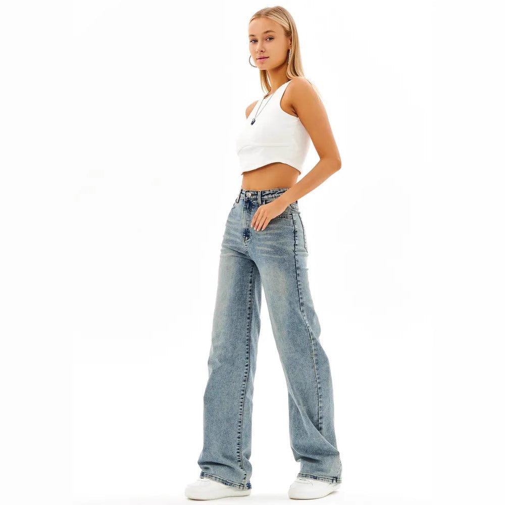 Casual And Versatile New Womens Wide-leg Jeans