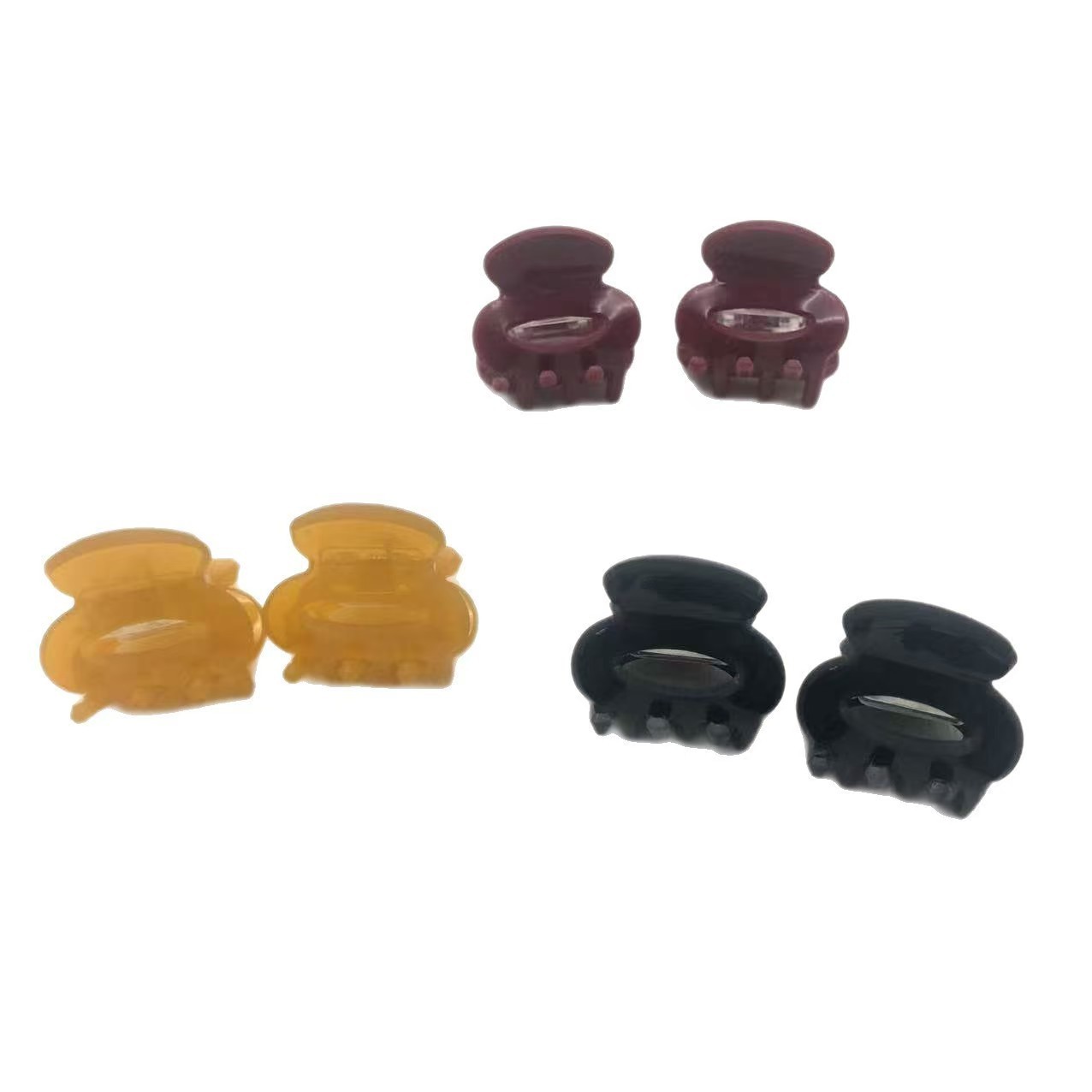 Fashionable Mini Solid-Color Hair Clip With An Elliptical Hollow Design