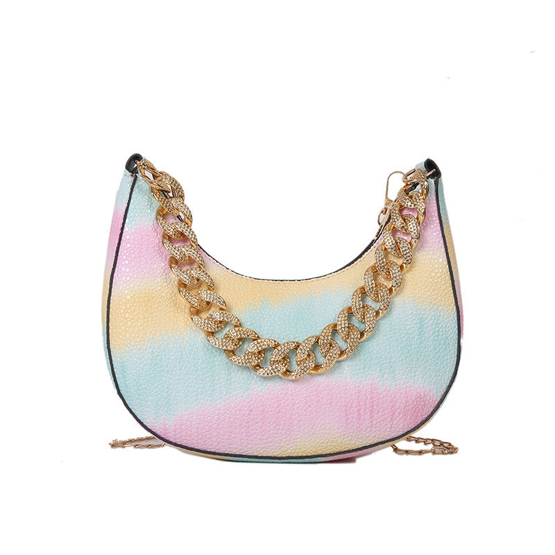 Casual Fashion Contrast Chain Tote Bag
