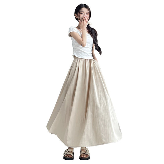 Summer High Waist A- Line Slimming Pleated Dress