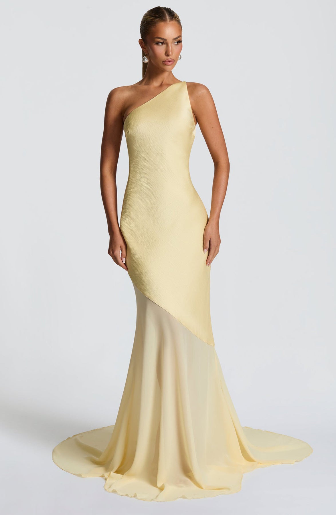Womens Figure-hugging Mesh Maxi Dress With Tie-up Detailing