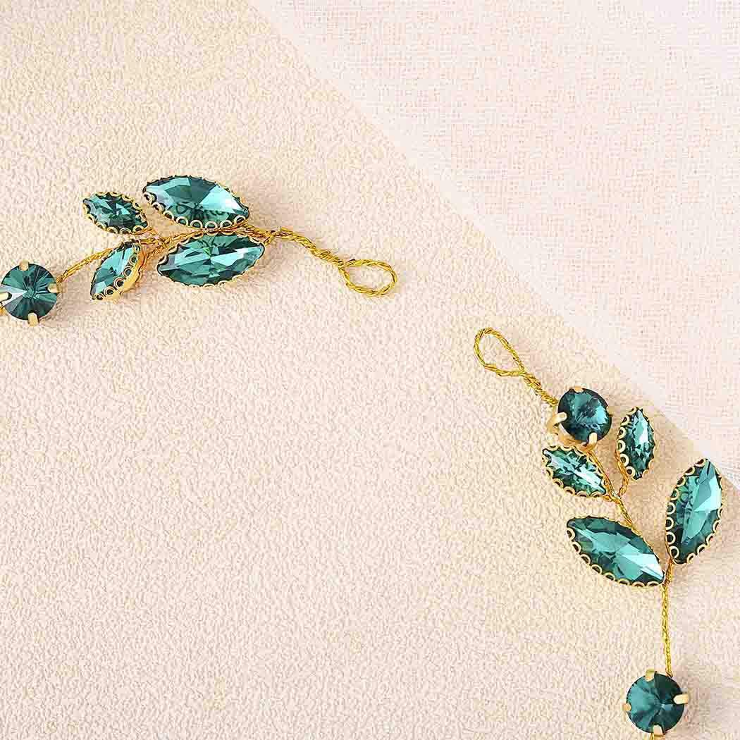 European And American Green Crystal Hair Accessories