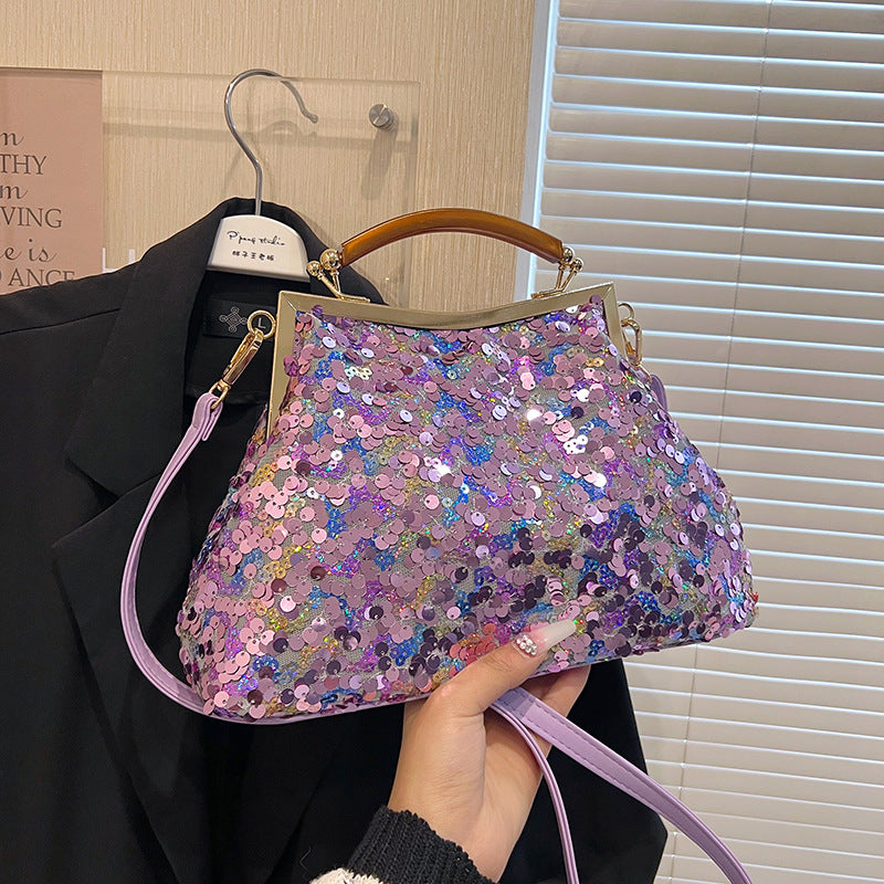 Women's Sequined Portable And Fashion Shell Bag
