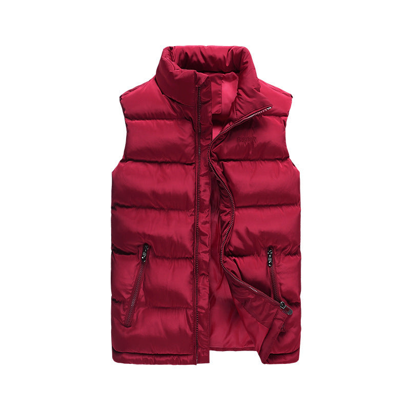Down Cotton Stand Collar Casual New Men's Vest