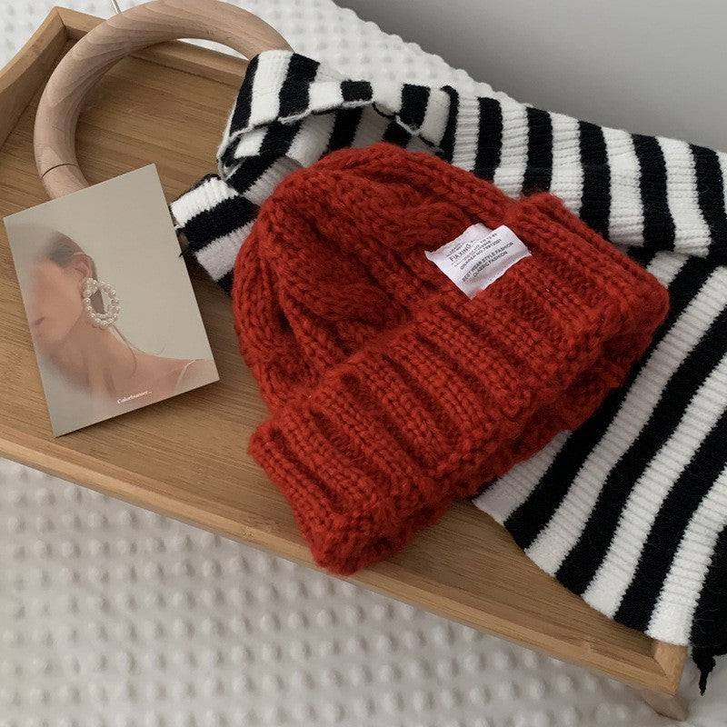 Women's Versatile Solid Color Loose Woolen Hat