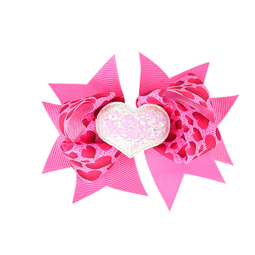 Children's Bow Hairpin Multi-layer Love Edge Clip