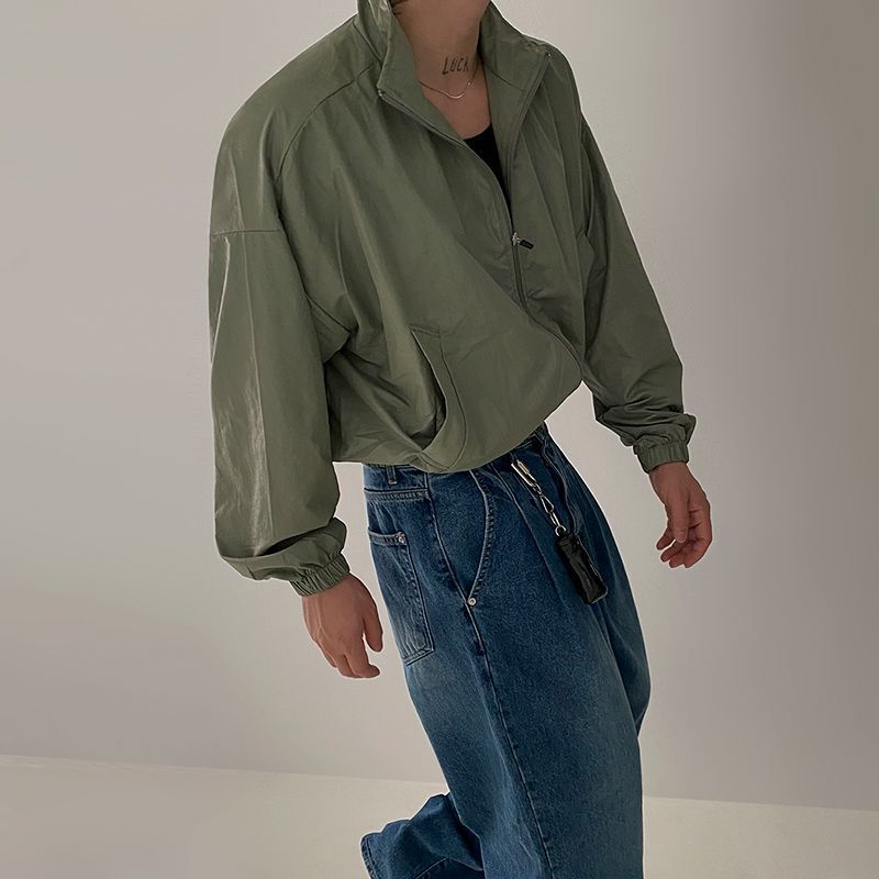Solid Color High-grade Short Zipper Jacket