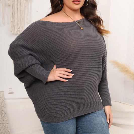 Batwing Sleeve Off-shoulder Loose Women's Sweater