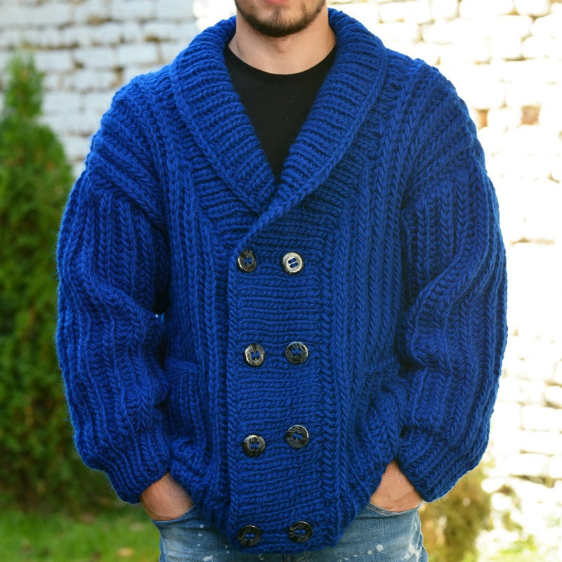 Men's Fashion Thickened Double Breasted Sweater