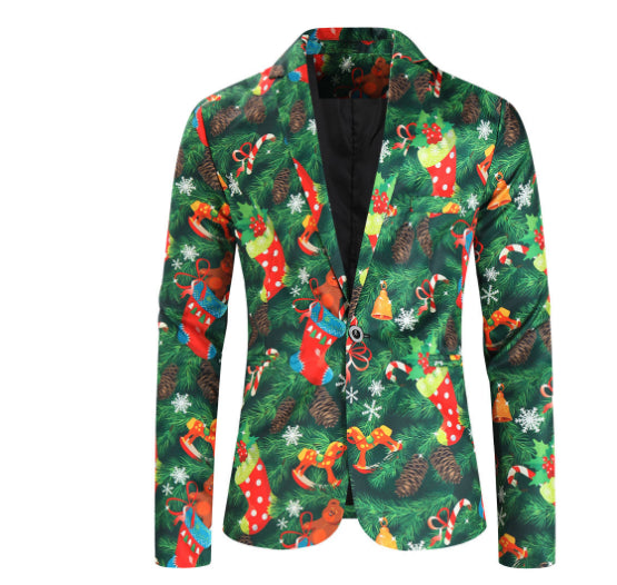 Men's Fashion Casual 3D Fun Printing Blazer