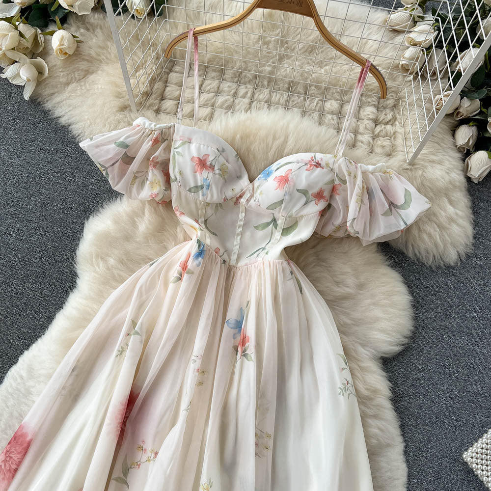 Slim French Dress With High Waist