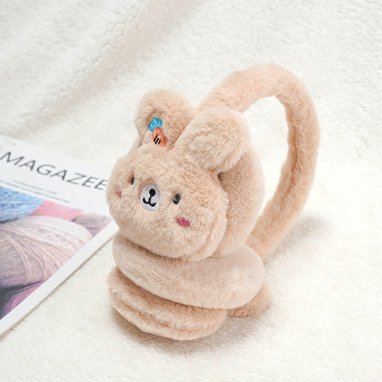 Children's Warm Cute Cartoon Plush Retractable Earmuffs