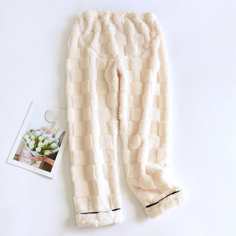 Fleece-lined Thick Winter Coral Fleece Pajama Pants Home Pants