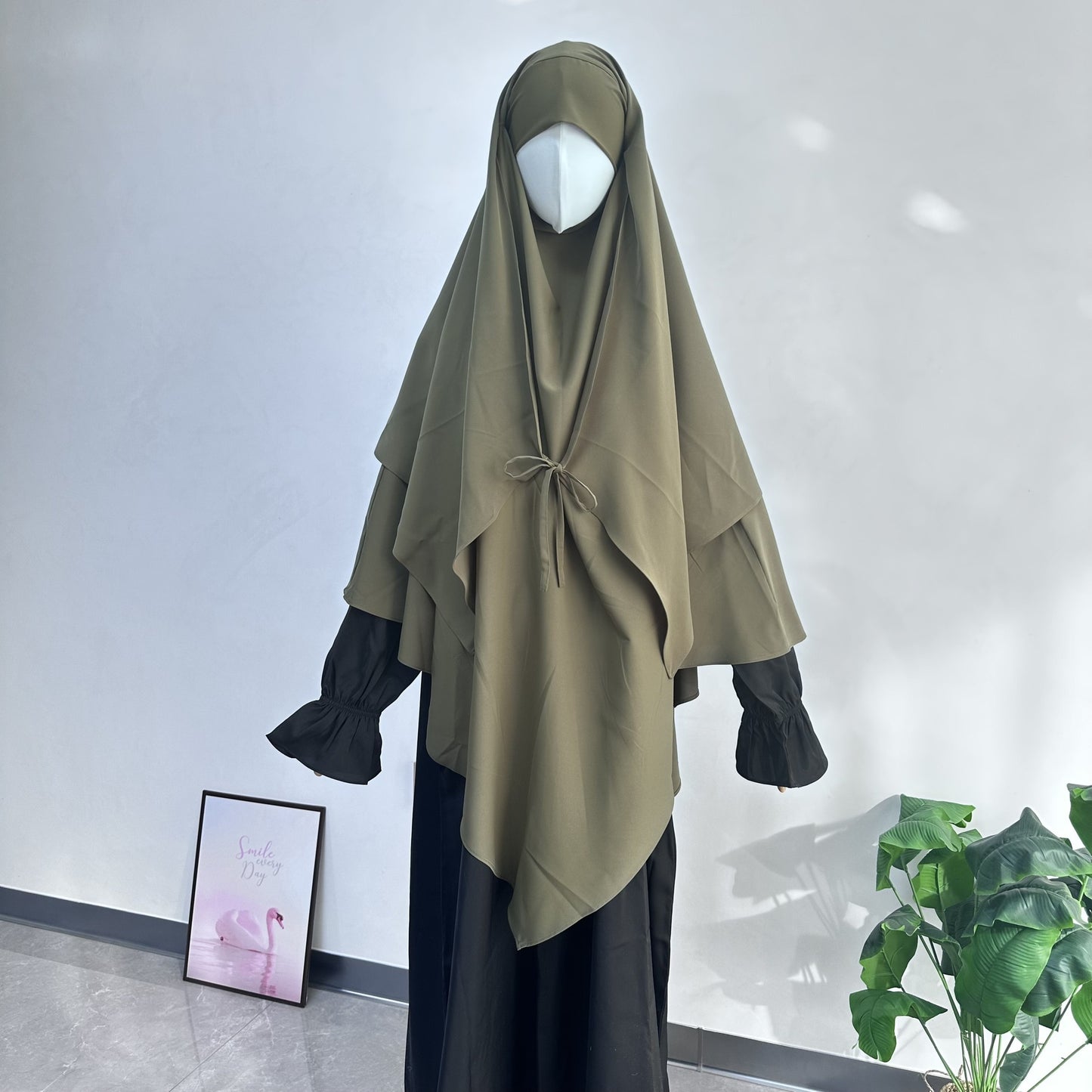 Middle East Turkey Solid Color Double-layer Headscarf