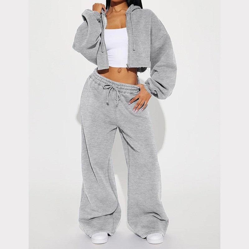 Women's Fashionable Long-sleeve Sporty Casual Hoodie Set