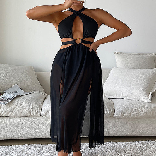 Women's One-piece Swimsuit Split Seaside Beach Skirt Long