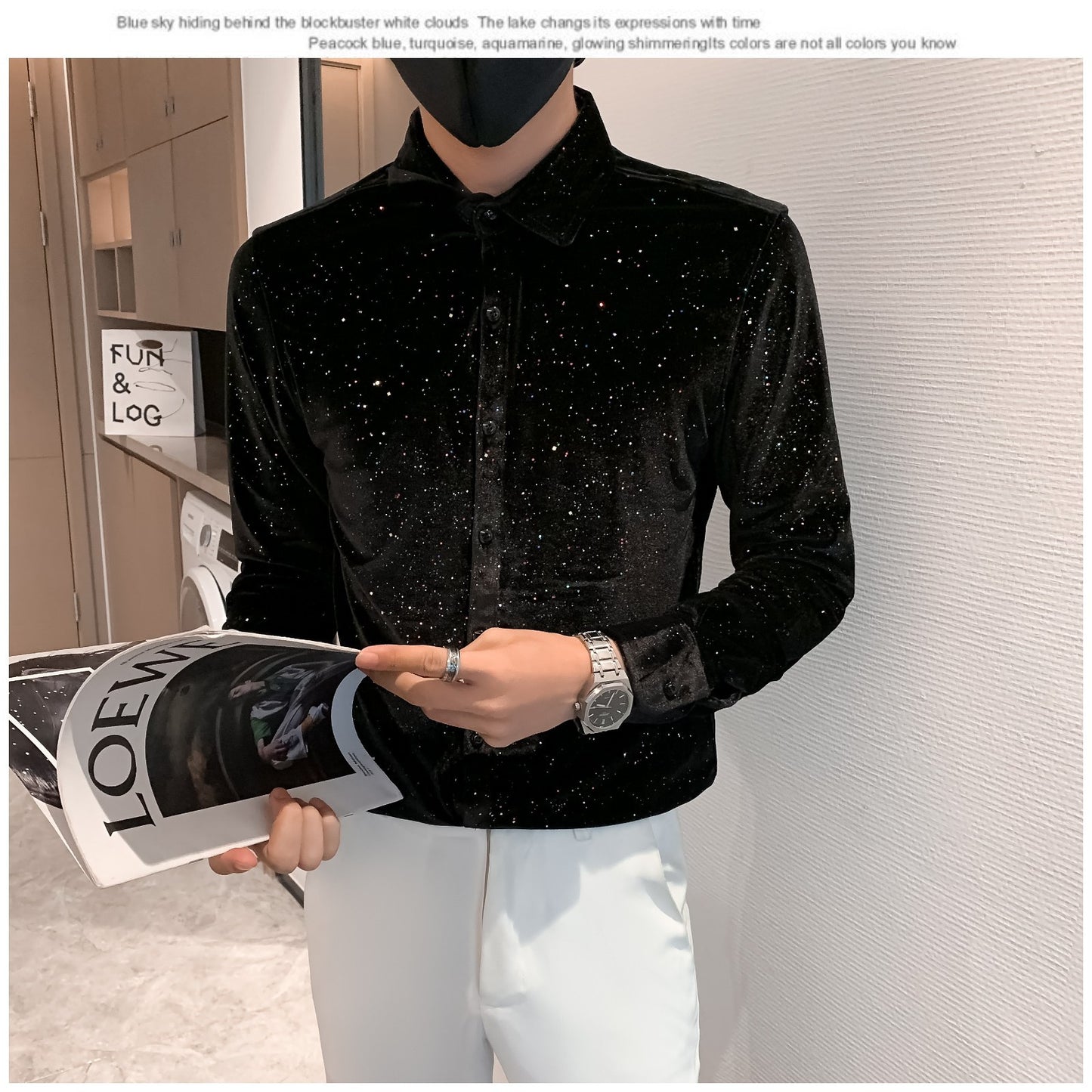 Men's Casual Business Sequined Shirt