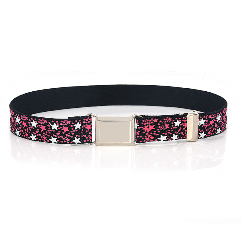Boys And Girls Elastic Band Monochrome Pants Belt
