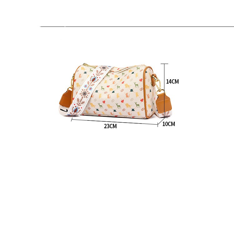 Fashion Print Ladies Crossbody Bag Soft Leather Large Capacity