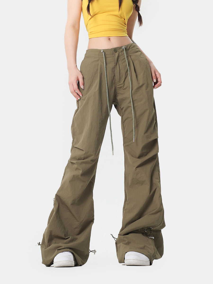 Bell-bottom Women's Pleated Workwear Casual Pants