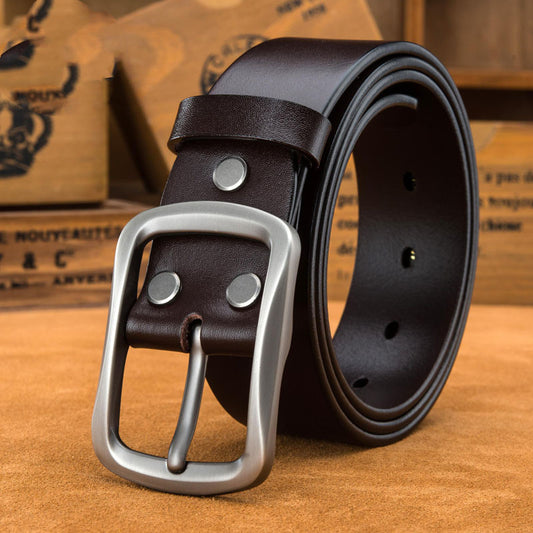 Men's Plus Size Casual First Layer Cow Leather Belt
