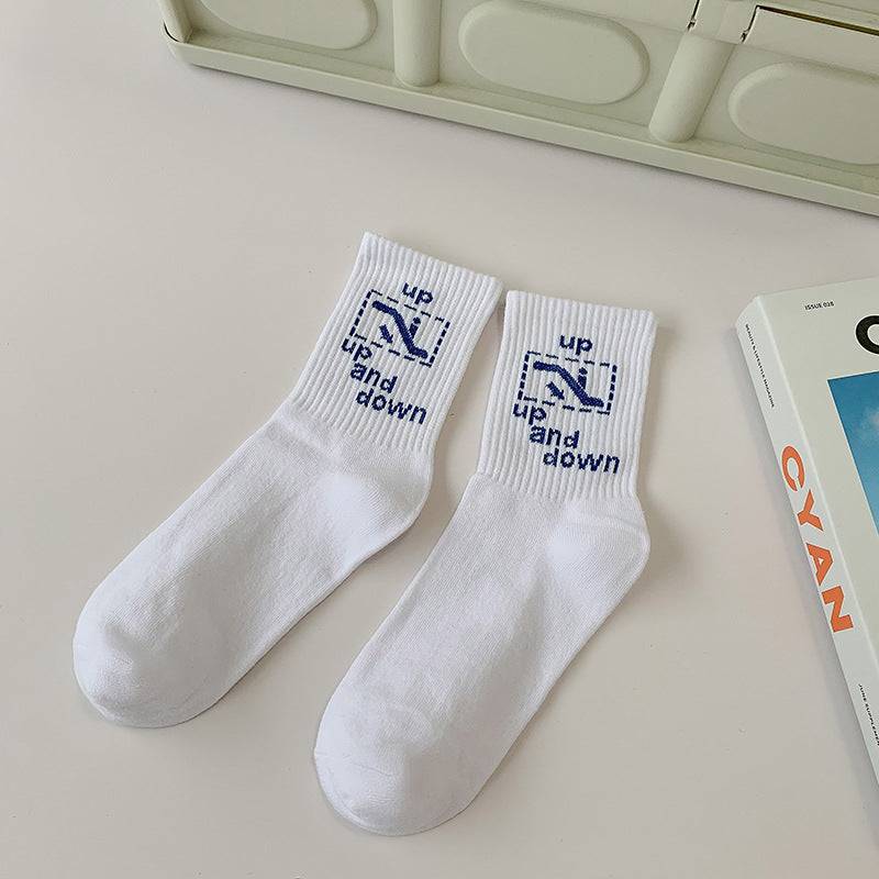 Men's And Women's Fashionable Cotton Outer Mid-calf Socks