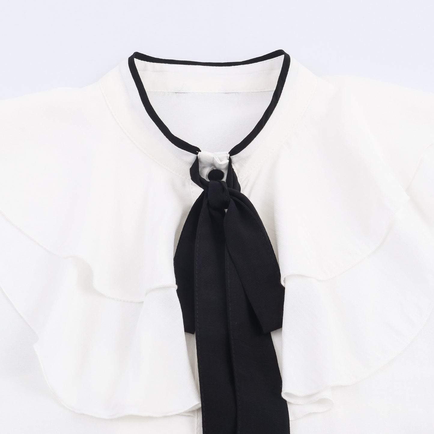 Women's Color-block Bow Layered Decorative Shirt