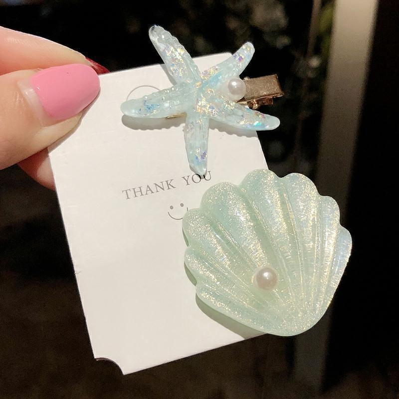 Ocean Shell Starfish Barrettes