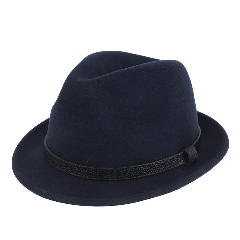 Autumn And Winter Pure Wool Rolled Edge Short Brim Bell British Gentleman Hat