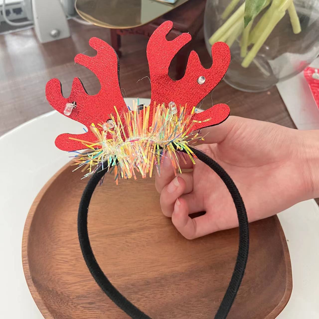 Christmas Antlers Hairband Decoration Plush