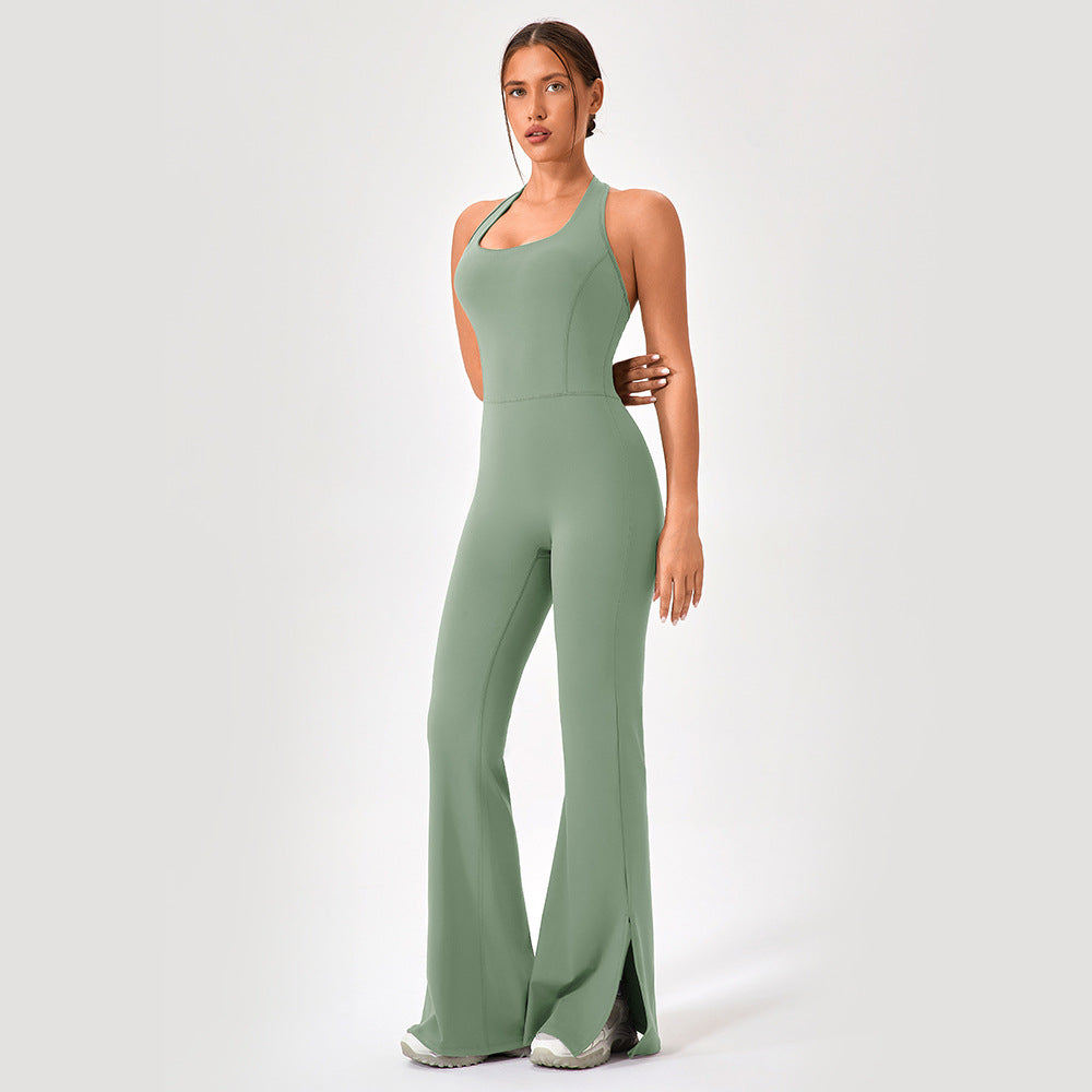 European And American Yoga Bodysuit Flared Pants