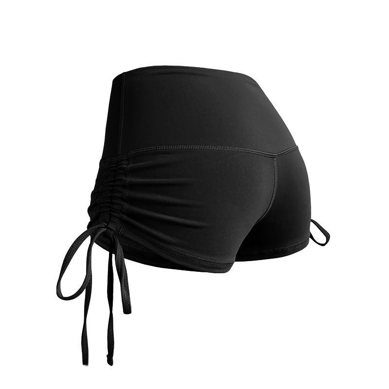 Fitness Yoga Shorts Women's Outer Wear Fitness Exercise Large Drawstring High Elastic Peach Hip