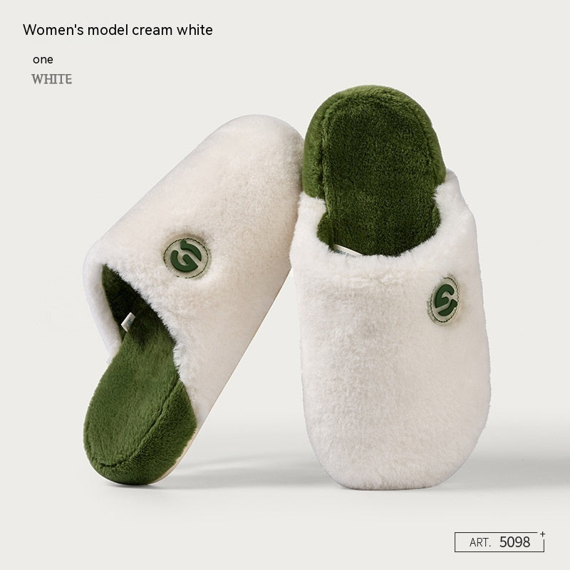 Plush Cotton Slippers For Women In Autumn And Winter