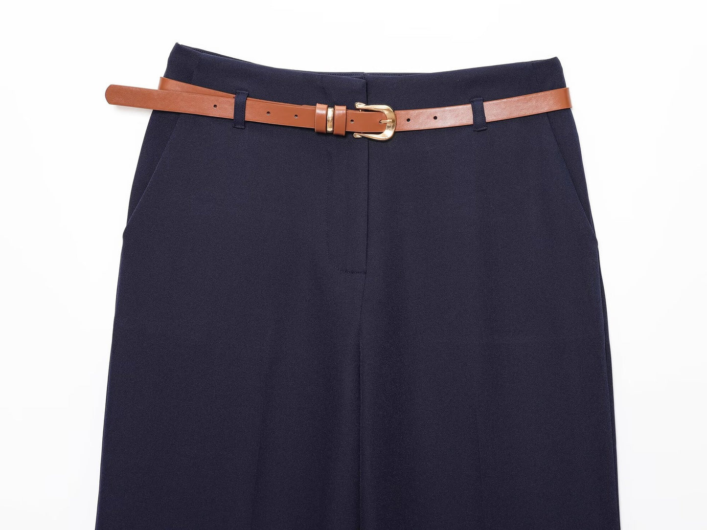Western Style With Belt Curling Trousers