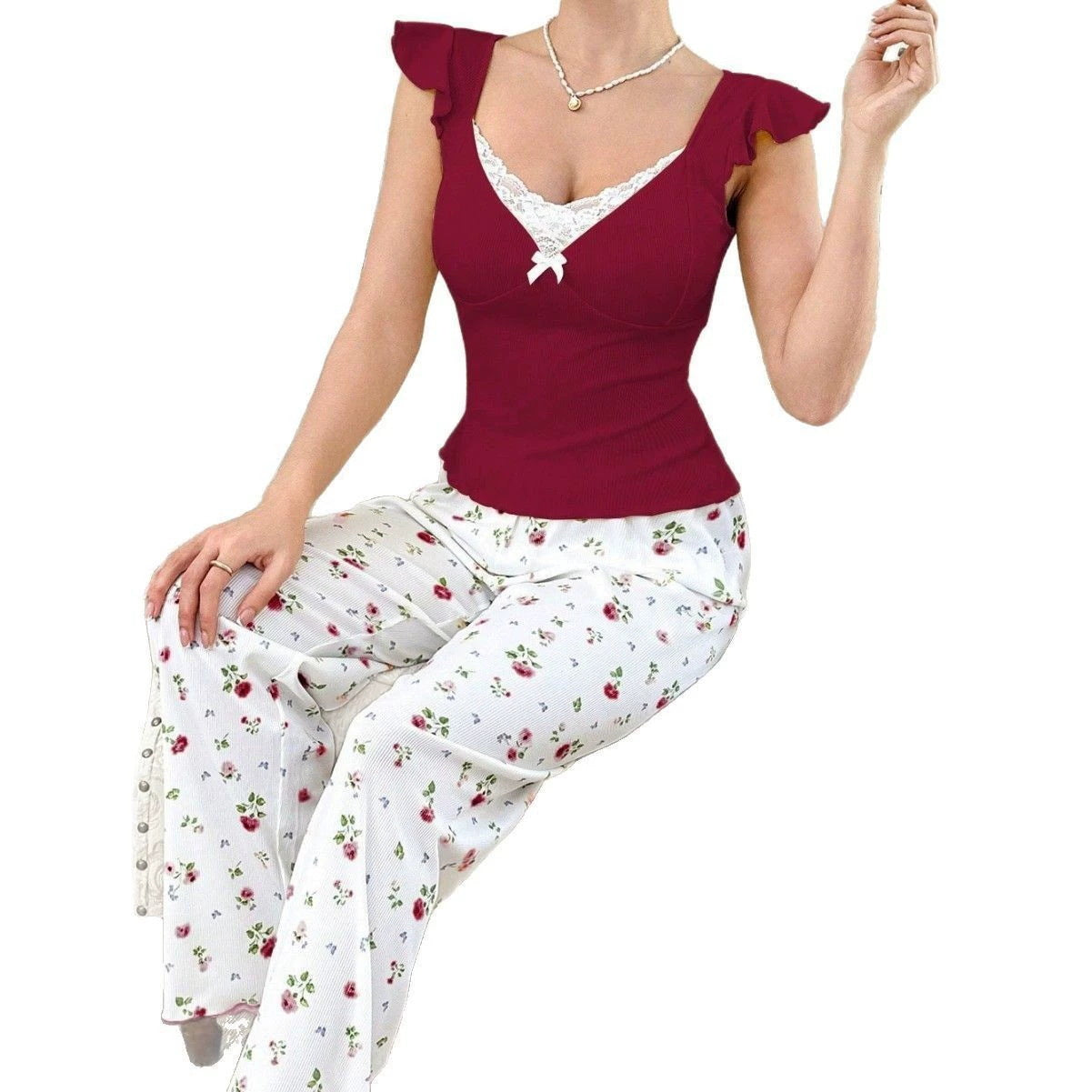 New European And American-style Home Wear With A Pique Print
