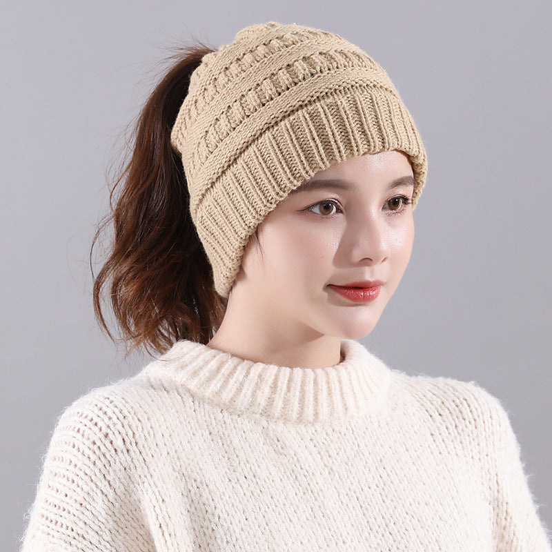 Winter New Warm Empty Top Knitted Woolen Hat
