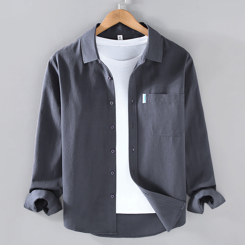 Cotton Long-sleeved Shirt Men's Simple Workwear
