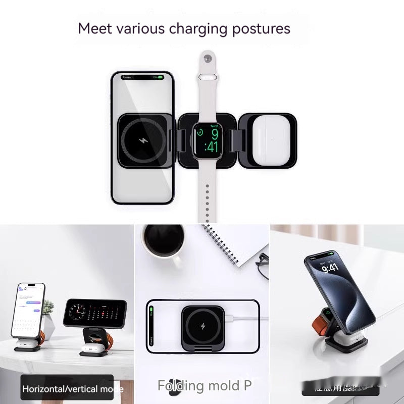 Foldable Magnetic Wireless Charger Mobile Phone Holder
