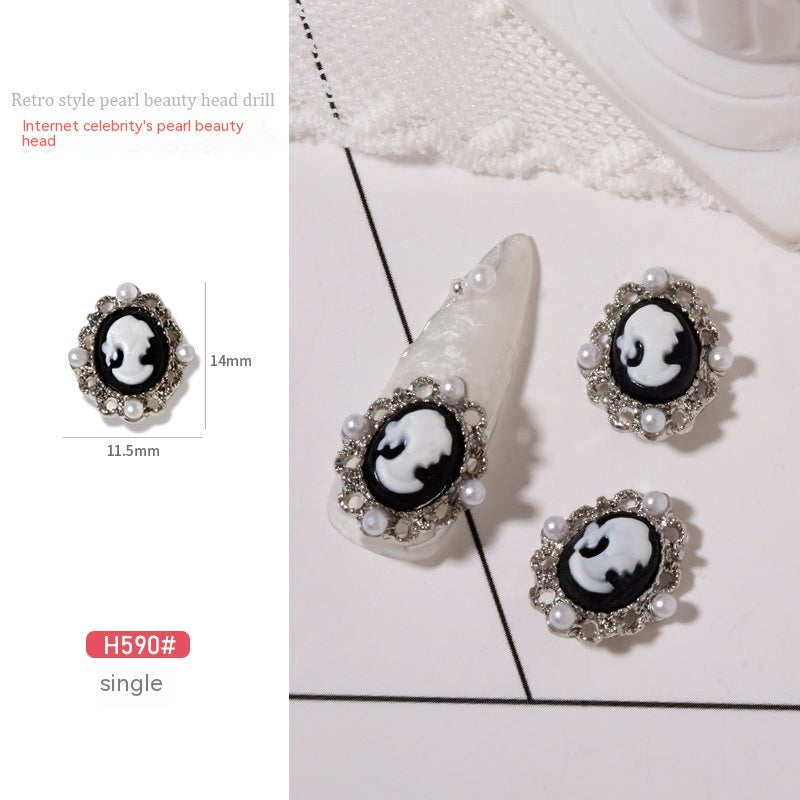 Baroque Retro Beauty Head Nail Accessories