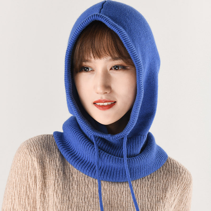 Ear Knit Wool Scarf Bib Women Pullover