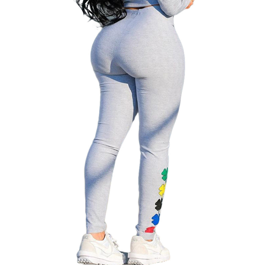 Fashion Printed Sexy Slim-fit Buttocks Casual Trousers