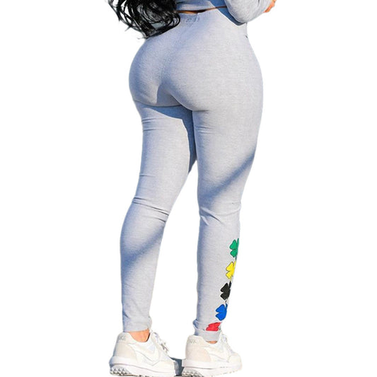 Fashion Printed Sexy Slim-fit Buttocks Casual Trousers
