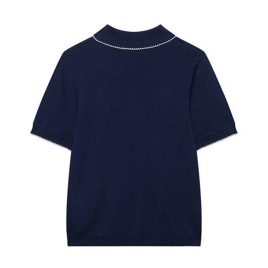 Summer New Polo Collar Thin Women's Short Sleeve