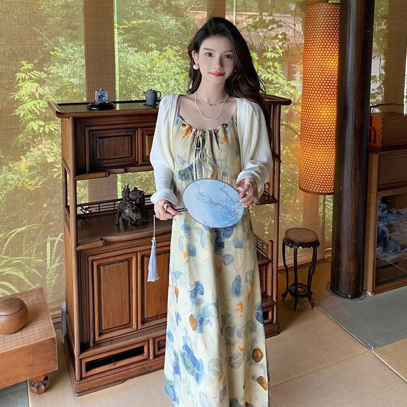 Travel Outfit Tie-dye Ink-wash Painting Dress