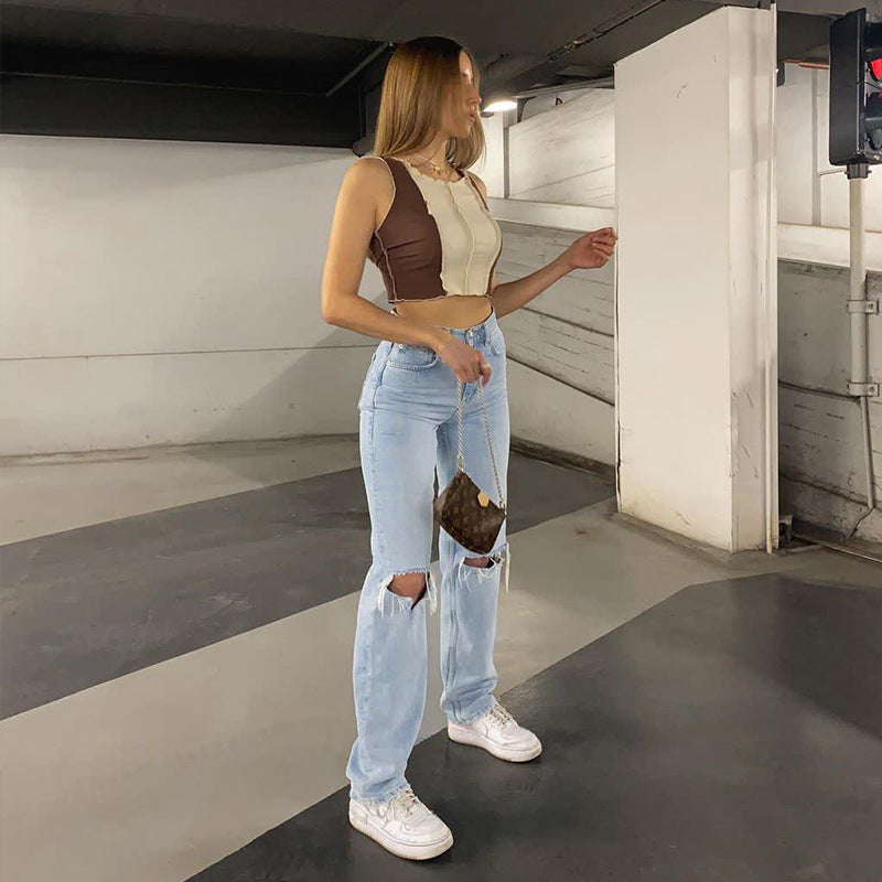 Ins Pendler Blå Bomuldsdenim Jeans til Kvinder